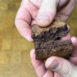 breaking a brownie in half