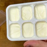 frozen heavy cream in an ice cube tray