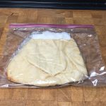 piece of naan bread in a freezer bag