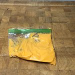 freezer bag filled with nacho cheese