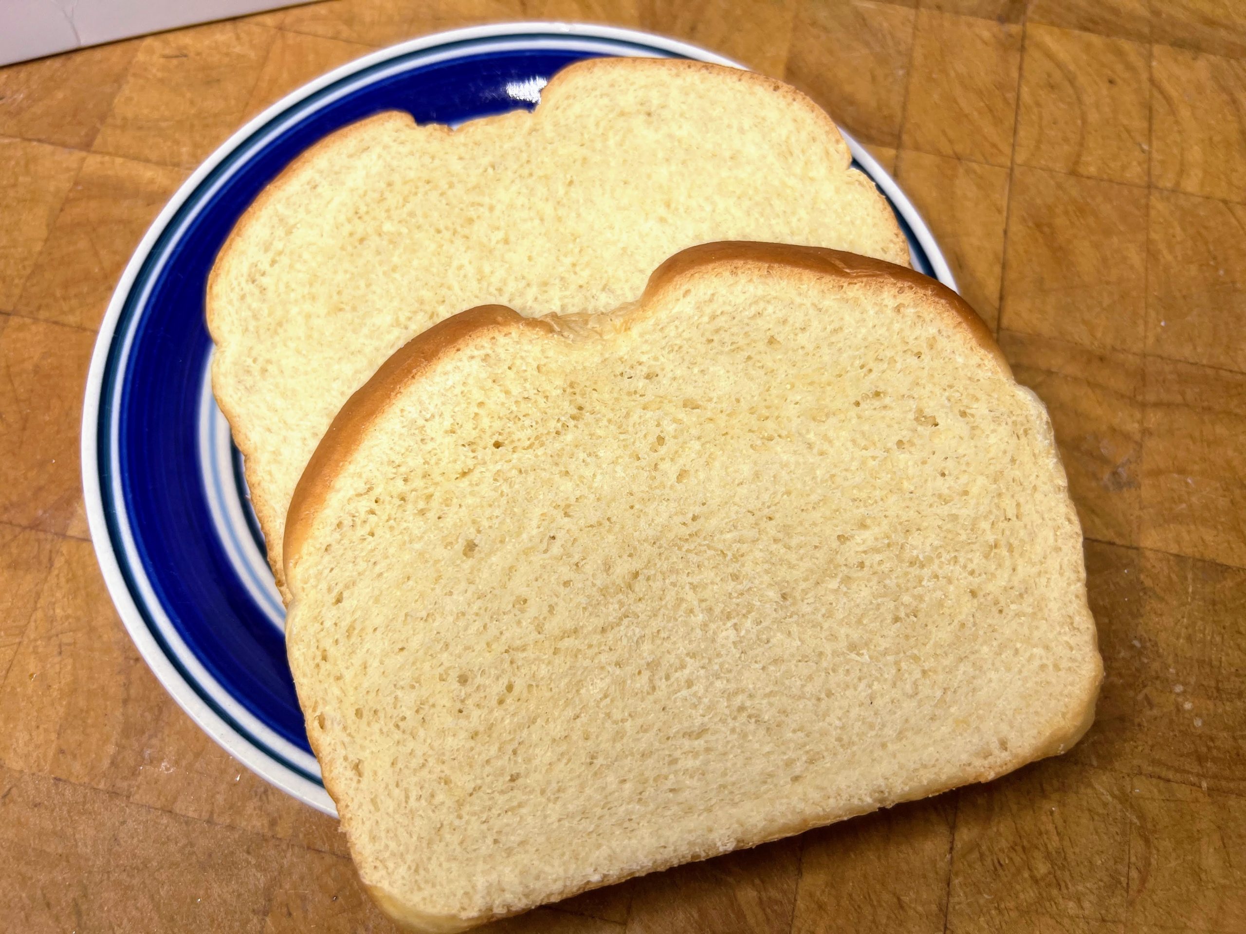 two slices of sourdough bread on a plate