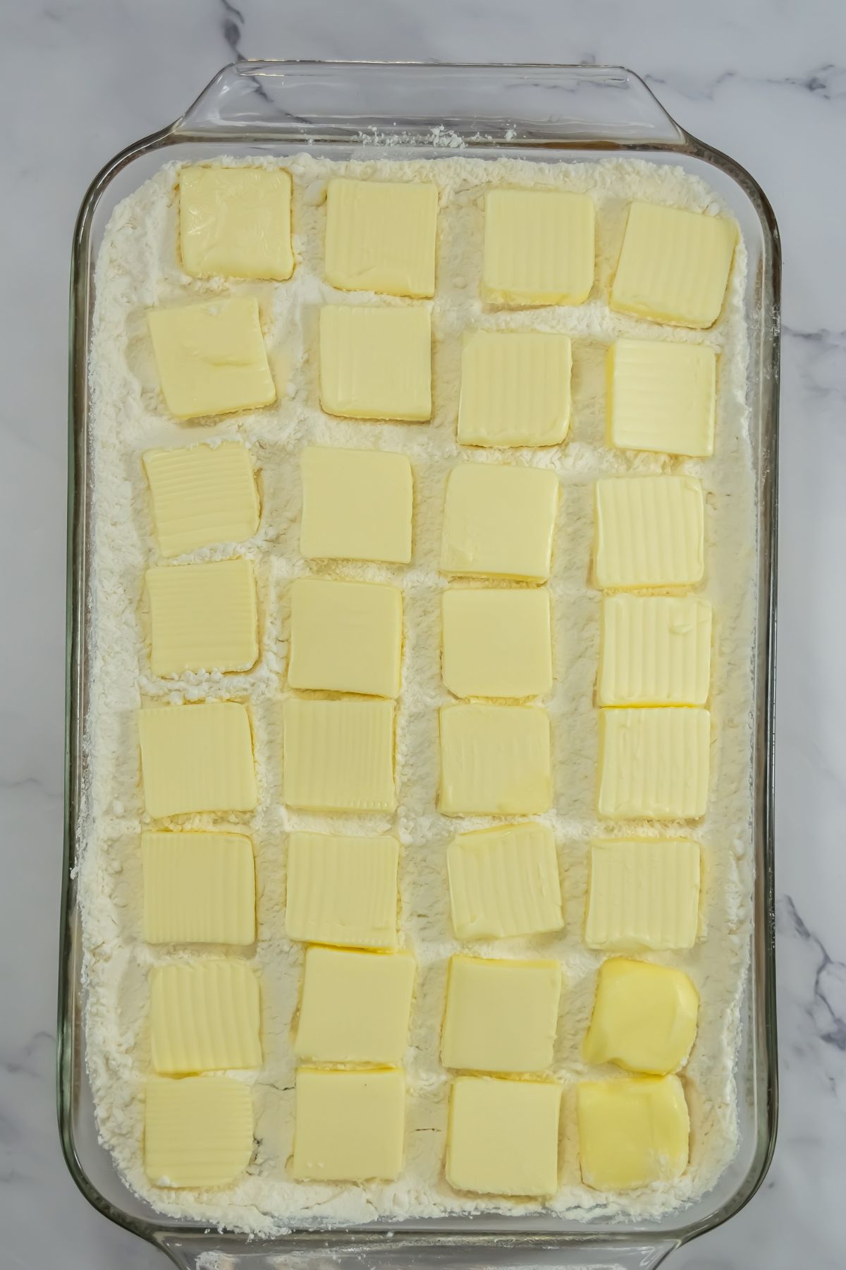 Butter slices on top of cake.