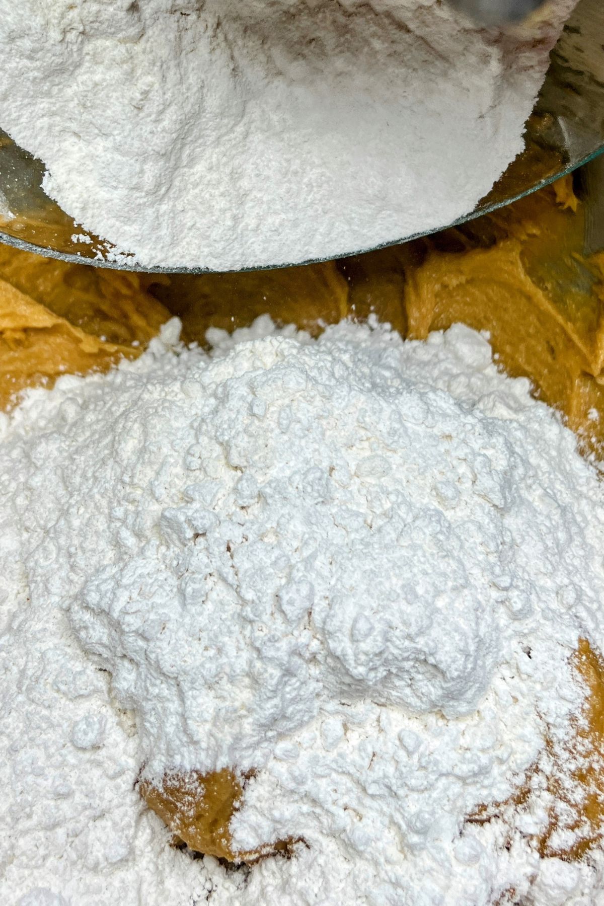 Flour added to bowl.