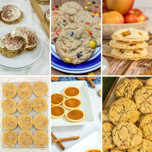 Grid of fall cookies.