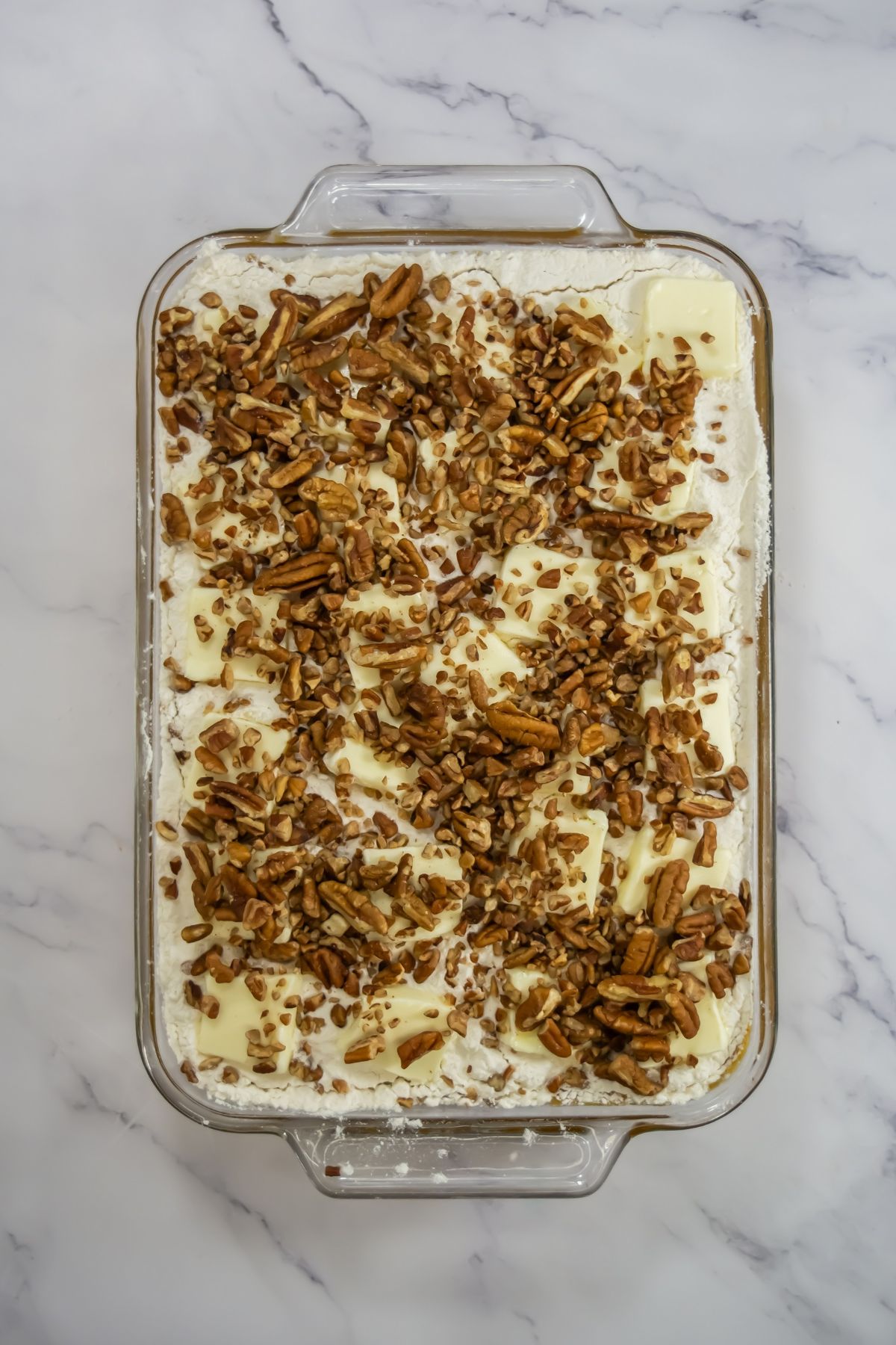 Walnuts on top of cake.