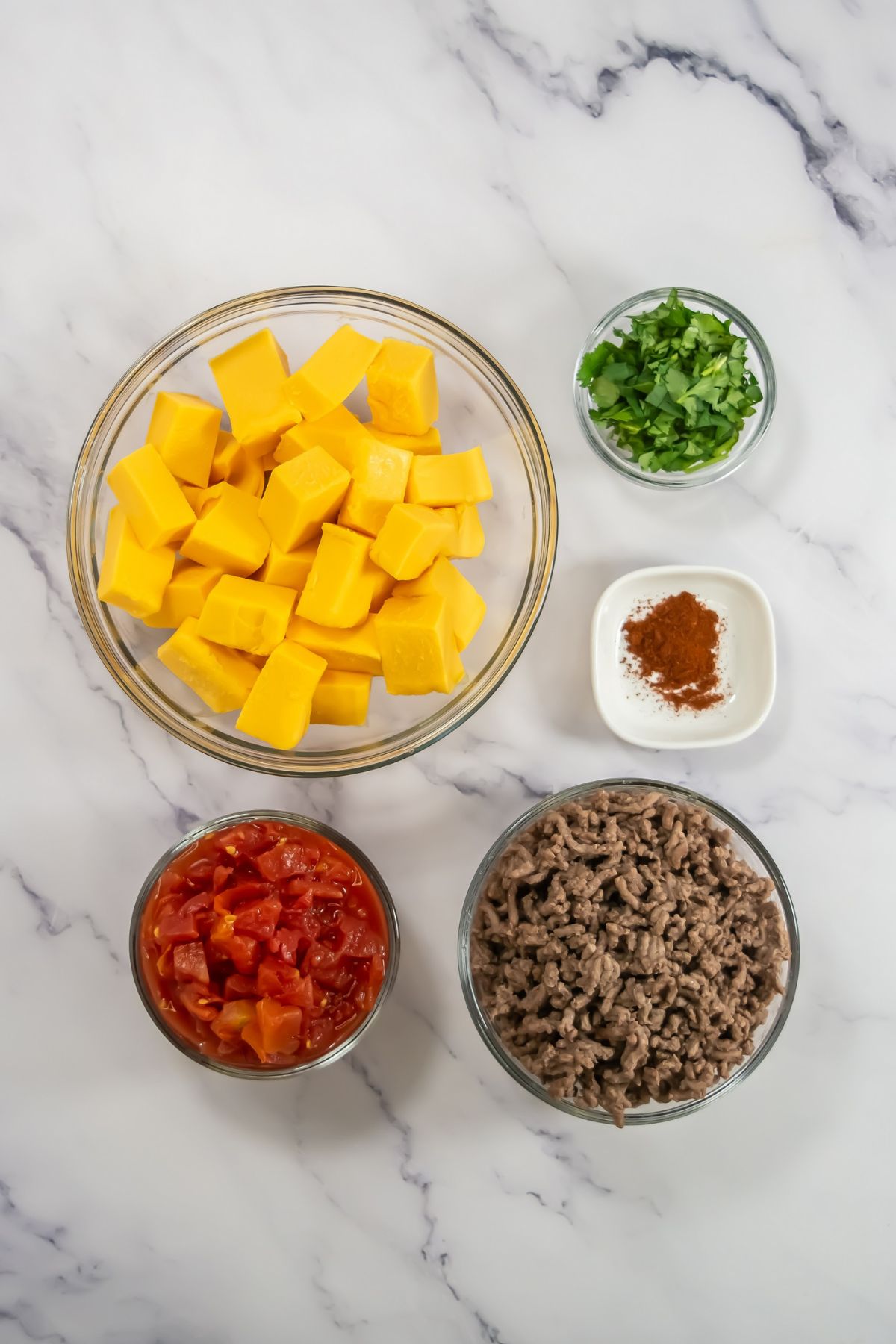 Rotel dip ingredients on a counter.